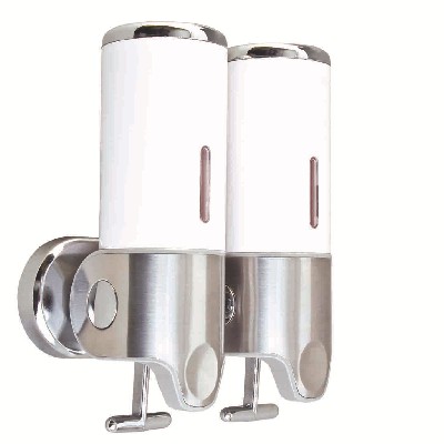 Factory direct supply Color double-head pull-press type hotel soap dispenser wall-mounted plastic hotel bathroom soap dispenser
