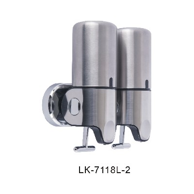 Pull and press hotel soap dispenser stainless steel wall-mounted soap dispenser 350ml single double three head bathroom soap dispenser for soap