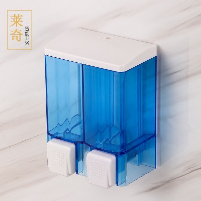 卫生间双头酒店皂液器 手动塑料壁挂式皂液器 民宿公寓浴室皂液器