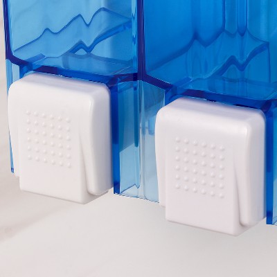 卫生间双头酒店皂液器 手动塑料壁挂式皂液器 民宿公寓浴室皂液器